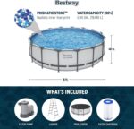 Bestway Steel Pro MAX 16 Foot x 48 Inch Round Metal Frame Above Ground Outdoor Swimming Pool Set - Image 4