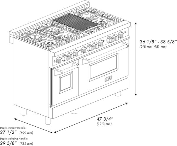81pwq7PRePL._AC_SL1500_ ZLINE 48" Professional Dual Fuel Range - Image 7