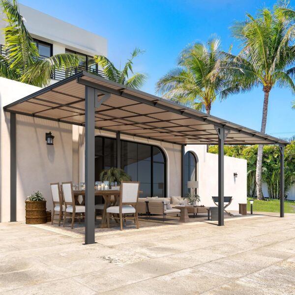 81pzKPmLF+L._AC_SL1500_ Aecojoy 20'x12' Wall Mounted Gazebos Pergola - Image 1