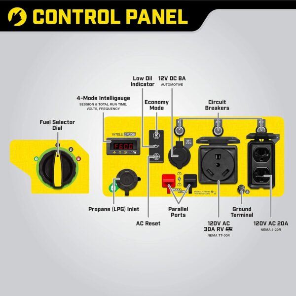 81rf8xj4tnL._AC_SL1500_ Champion 4250-Watt Dual Fuel RV Ready Open Frame Inverter Generator - Image 2