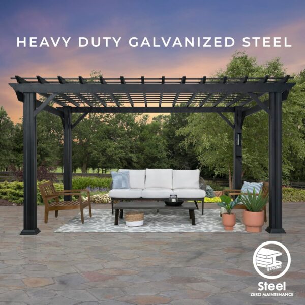 81wFMSi1OYL._AC_SL1500_ Stratford Traditional Steel Pergola - Image 3