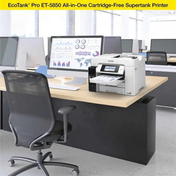 869 Epson EcoTank Pro ET-5850 Wireless Color All-in-One Supertank Printer C11CJ29201 - Image 3