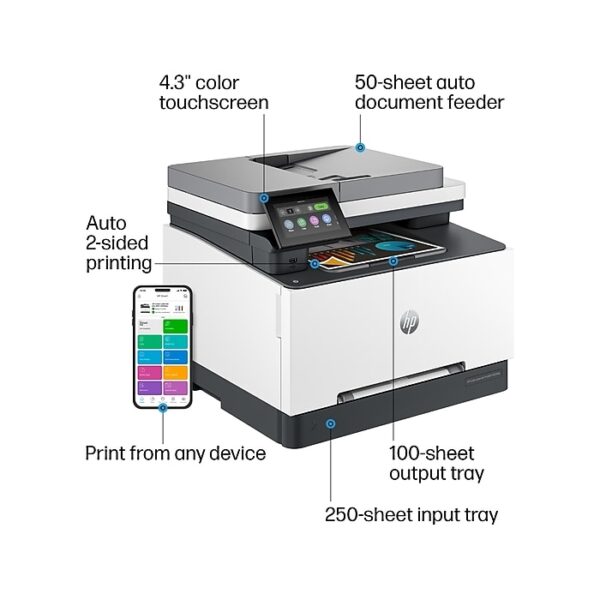 898 HP Color LaserJet Pro MFP 3301fdw | Color | Print, copy, scan, fax | Wireless | 499Q5F#BGJ - Image 2