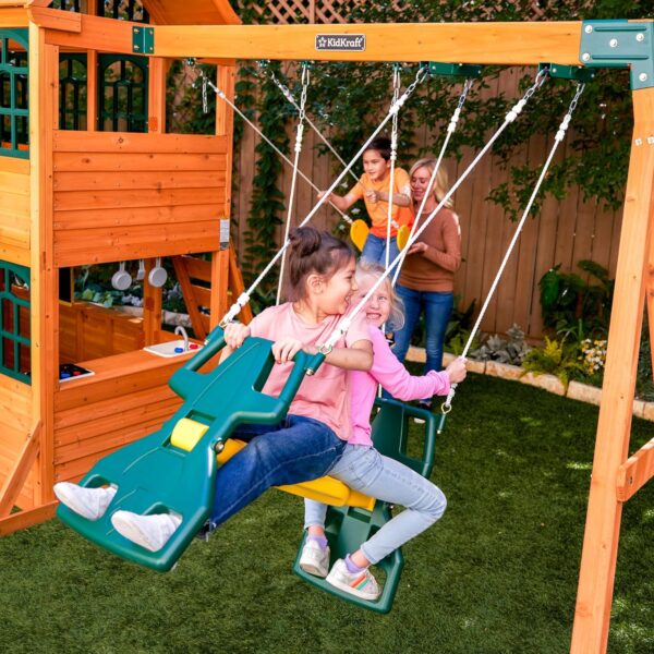 910AlCvzpZL._AC_SL1500_ KidKraft Falcon Ridge Wooden Swing Set/Playset - Image 4