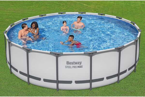 91llijg5d+L._AC_SL1500_ Bestway Steel Pro MAX 16 Foot x 48 Inch Round Metal Frame Above Ground Outdoor Swimming Pool Set - Image 8
