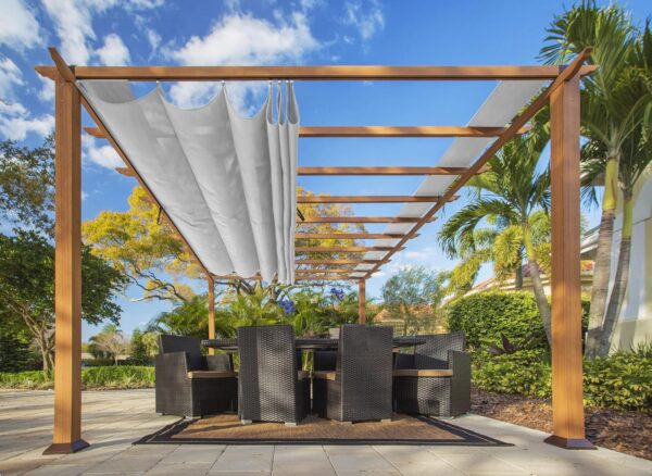 91whmQz1XkL._AC_SL1500_ Florence Aluminum Pergola with Canopy Paragon Outdoor - Image 6