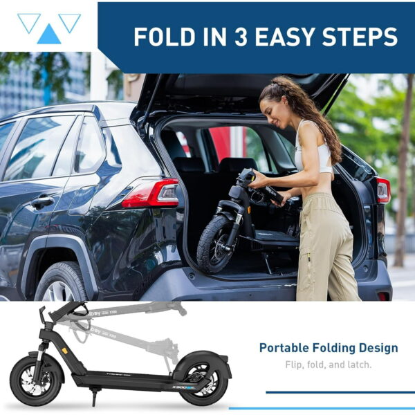 960984a2-f881-4f5b-b1f5-3b7757b7075c.90cf485bdbe6defffc157b6d61fee0e3 Hiboy X300 Electric Scooter, 700W Peak Motor, 12" Pneumatic Tires, 23 Mph & 38 Miles Range, Folding Commuter Electric Scooter for Adults - Image 3