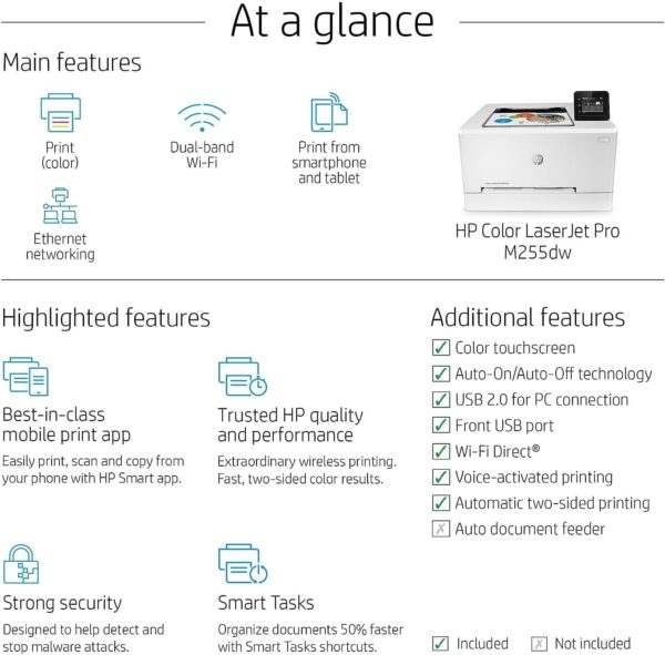 975 Hp Color Laserjet Pro M255dw Wireless Laser Printer - Image 3