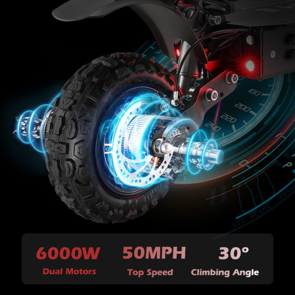 9cb63629-4c3a-4c33-9392-13d1aa2b1f44.1824a91453c50409d784843eda40adeb M YUME SCOOTER Y11+ Dual Motors 6000W 50 Miles Long Range and 50 mph Fastest Electric Scooter for Adults - Image 4
