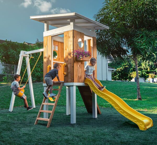 A1pQ+ACWI1L._AC_SL1500_ Avenlur Forest Modern Backyard Outdoor Swing Set - Image 1