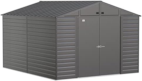 B08WCPL7J4-0-1756075804583 Arrow Select 10' x 12' Outdoor Lockable Steel Storage Shed Building, Charcoal - Image 1