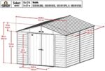 Arrow Select 10' x 12' Outdoor Lockable Steel Storage Shed Building, Charcoal - Image 2