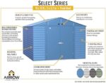 Arrow Select 10' x 12' Outdoor Lockable Steel Storage Shed Building, Charcoal - Image 6