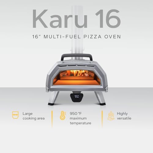B095CJ5KSD-1-1756321672063 Ooni Karu 16 Multi-Fuel Outdoor Pizza Oven - Wood and Gas Fired Oven - Outdoor Cooking Pizza Oven - Fire and Stonebaked Pizza Oven for Authentic Homemade Pizzas - Dual Fuel Pizza Maker - Image 2