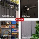 Keter Outdoor Storage Shed, for House, Patio & Yard, Plastic Resin, Artisan, 7x7 Ft, Gray - Image 5