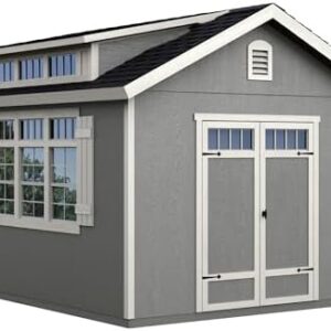 Handy Home Products Windemere 10x12 Do-it-Yourself Wooden Storage Shed with Floor, Beige