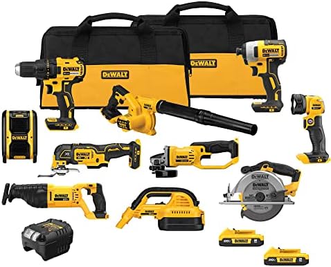 B0C3PPW4JY-0-1756240278585 DEWALT 20V MAX Power Tool Combo Kit, Cordless Power Tool Set, 10-Tool with 2 Batteries and Charger Included (DCK1021D2) - Image 1