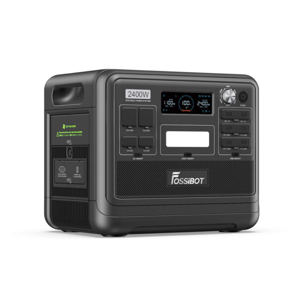 F2400US-Black-3_3302a1d0-8a6d-4516-aff6-59de0c60e30e FOSSiBOT F2400 + SP200 | Solar Generator Kit - Image 5