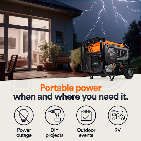 G0089290_163447_feature1_278d95c78ef157ec6844bc74f14ad1bb Generac GP8000E 10000 / 8000-Watt Portable Generator - Image 5