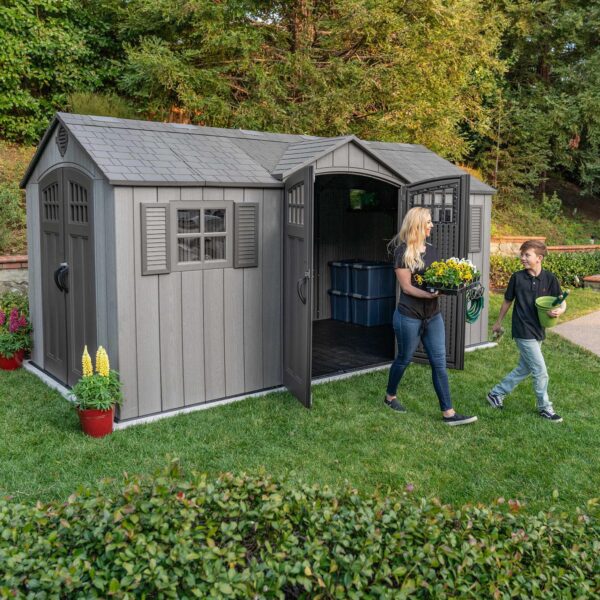 Lifetime_15_Ft_X_8_Ft_Outdoor_Storage_Shed_-_60318_outdoors_2000x2000 Lifetime 15 Ft X 8 Ft Outdoor Storage Shed - 60318 - Image 3