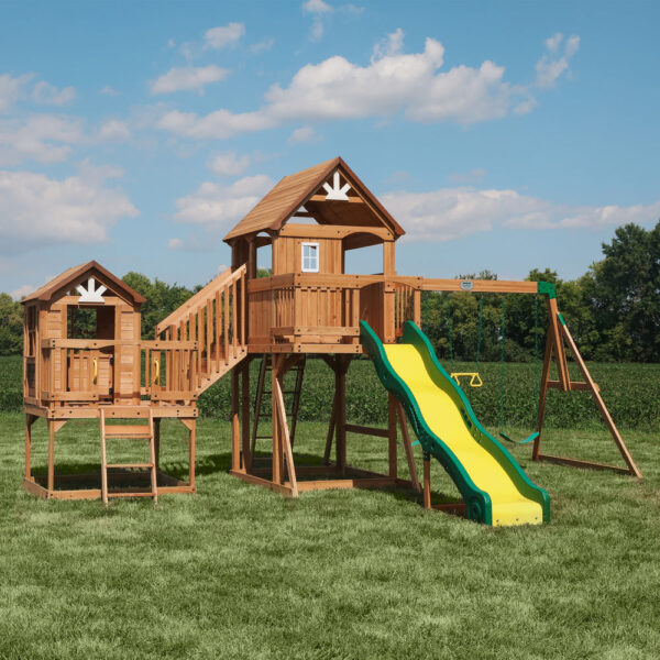P1_Malibu-Hero1_a864b37a-cf3c-4db4-add5-3810c403cd35 Backyard Discovery Malibu Cedar Swing Set - Image 1