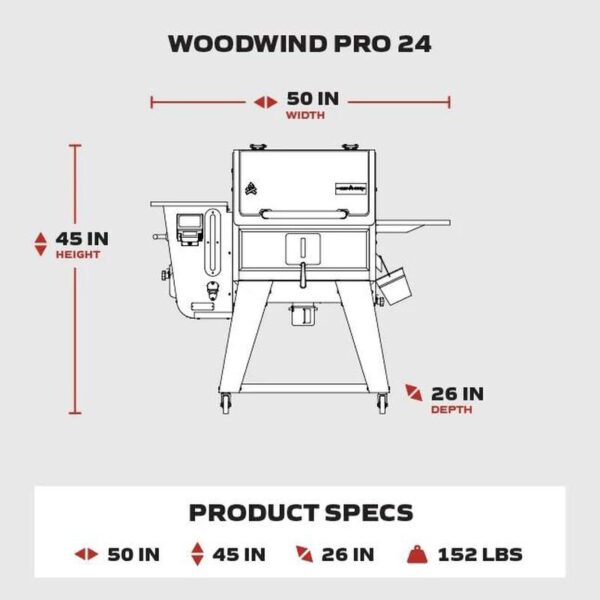 PelletGrillDimGraphics_PG24WWSB Camp Chef Woodwind Pro 24 Pellet Grill - Image 3