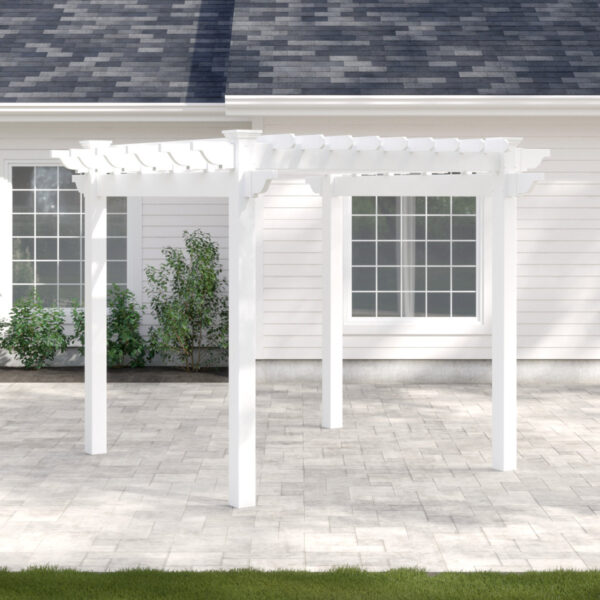 Queensbrook+Taquarius+9.5+Ft.+W+x+9.5+Ft.+D+Vinyl+Pergola (3) Red Barrel Studio Queensbrook Taquarius Pergola - Image 4