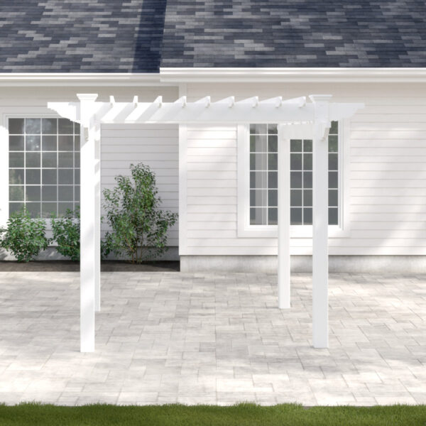 Queensbrook+Taquarius+9.5+Ft.+W+x+9.5+Ft.+D+Vinyl+Pergola (4) Red Barrel Studio Queensbrook Taquarius Pergola - Image 3