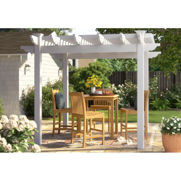 Queensbrook+Taquarius+9.5+Ft.+W+x+9.5+Ft.+D+Vinyl+Pergola (5) Red Barrel Studio Queensbrook Taquarius Pergola - Image 2