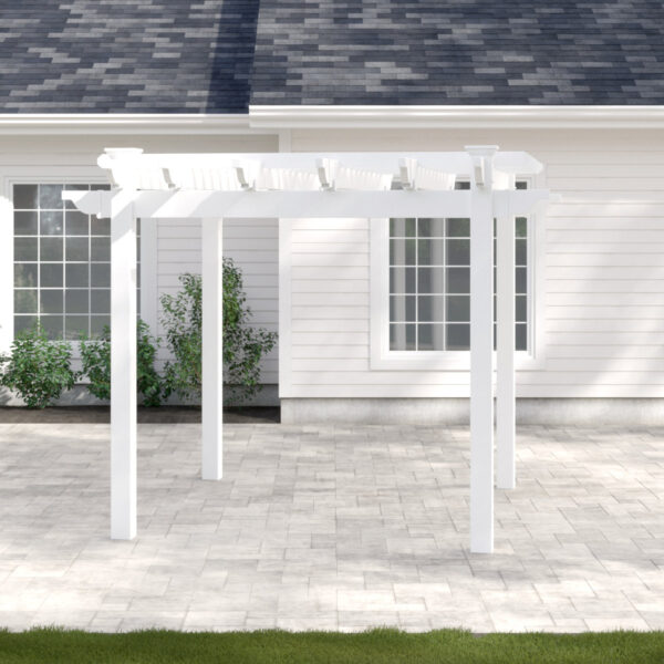 Queensbrook+Taquarius+9.5+Ft.+W+x+9.5+Ft.+D+Vinyl+Pergola Red Barrel Studio Queensbrook Taquarius Pergola - Image 1