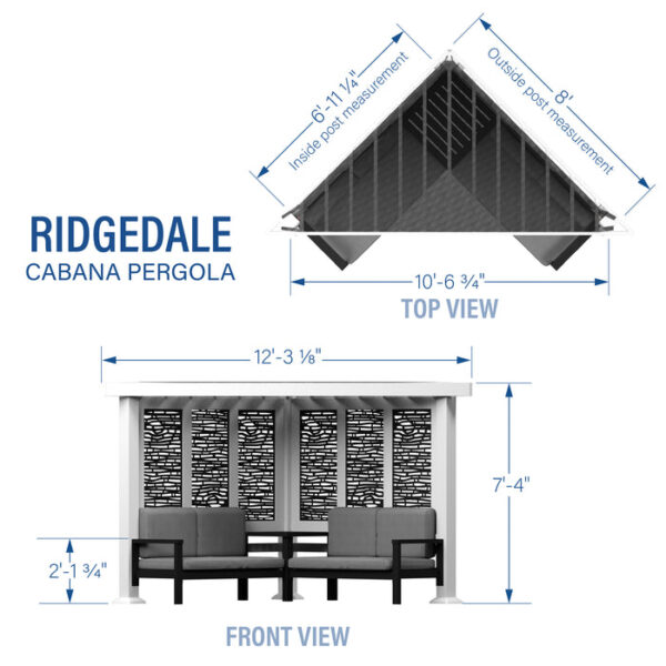 Ridgedale-Slate-Diagram Backyard Discovery Ridgedale Modern Steel Cabana Pergola - Image 2