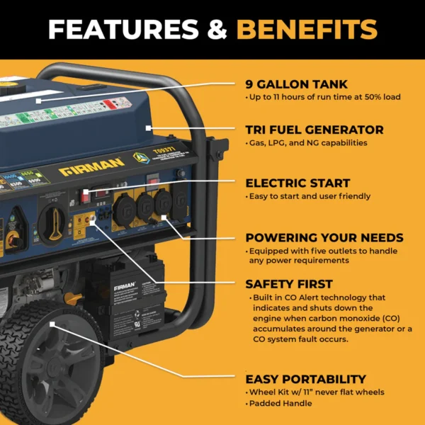 T09371_Carousel7_900x900 Firman 11600W Tri Fuel Portable Generator - Image 3