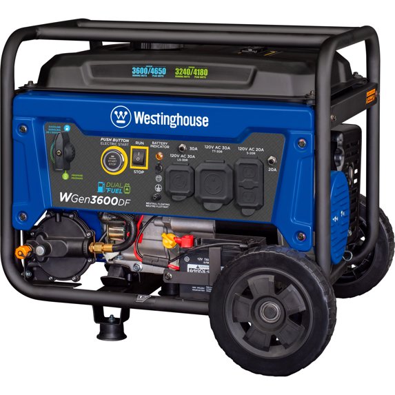d243ec93-0944-4512-9441-3194b2764af5.d36f173245e9a29d589b89cda8584e7b Westinghouse 4650 Peak Watt Dual Fuel Portable Generator, Remote Electric Start, RV Ready Outlet - Image 1