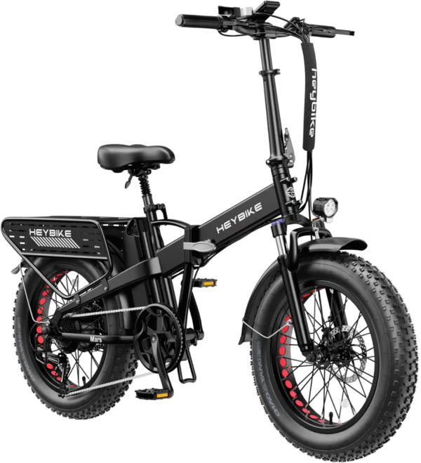 download Heybike Fat Tire Mountain Electric Bike, 1200 W, 45 Miles, 1~3 Pedal Assist, Grey - Image 1