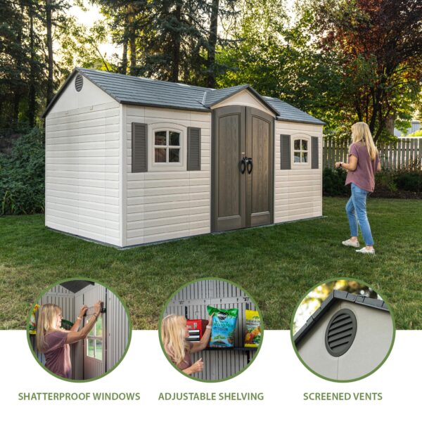 front-view-lifetime-legacy-15x8-shed_2000x2000 Lifetime Legacy 15 ft x 8 ft Outdoor Storage Shed - 60465 - Image 11
