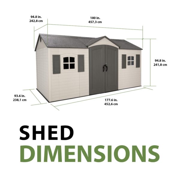 ifetime-legacy-15x8-shed-dimensions_2000x2000 Lifetime Legacy 15 ft x 8 ft Outdoor Storage Shed - 60465 - Image 3