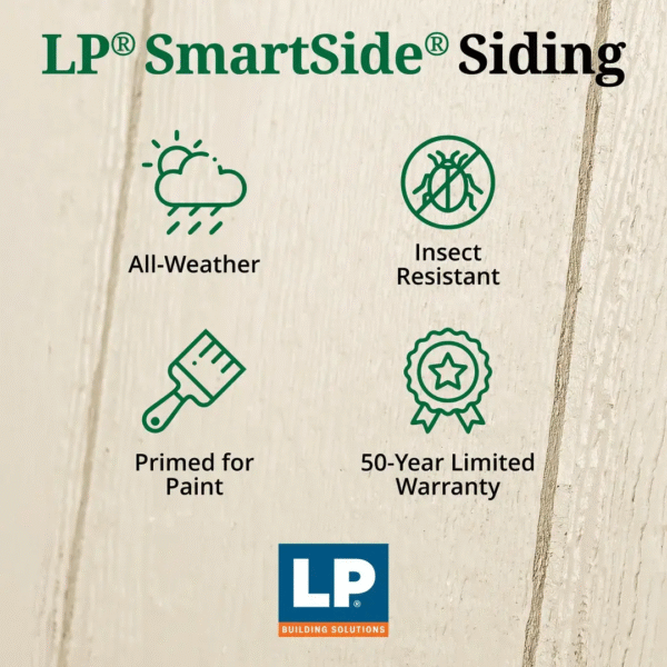 smartside_siding1-1736265947_3232_605146 Little Cottage Co. 8 x 16 Foot Value Gambrel Barn with 4 Foot Sidewalls - Precut Kit - Image 3