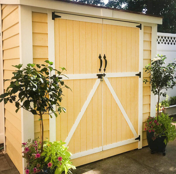yellow-wooden-spacesaver-8x4-shed-floral-arrangement_700x692 Outdoor Living Today SpaceSaver 8×4 with Double Door - Image 2