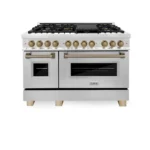 ZLINE Autograph Edition 48" 6.0 cu. ft. Dual Fuel Range with Gas Stove and Electric Oven Stainless Steel Accents - Image 3